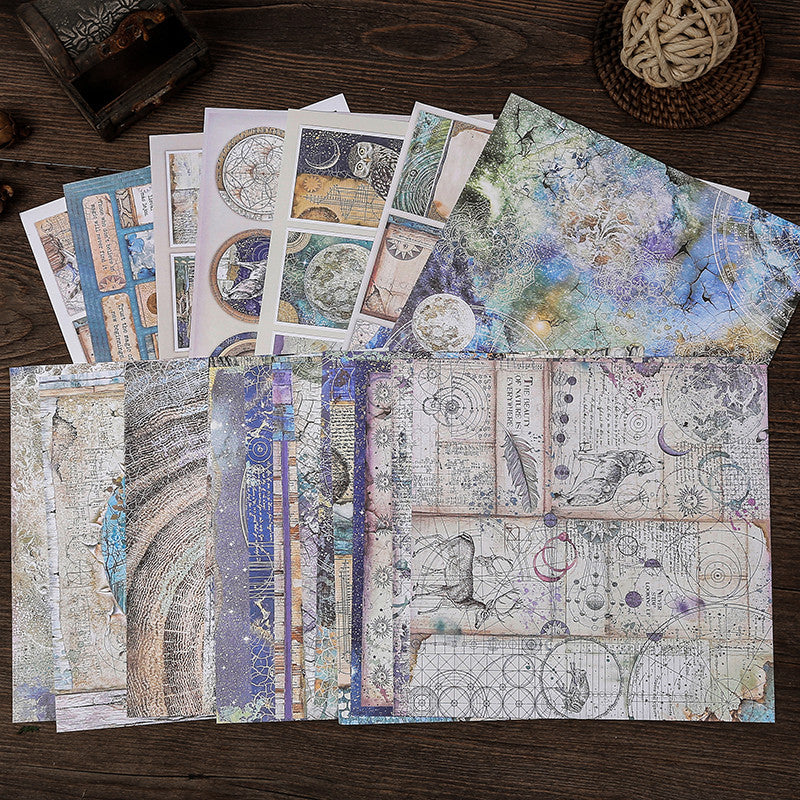 20 Sheets Vintage Universe Journal Material Papers for DIY, Arts & Crafts