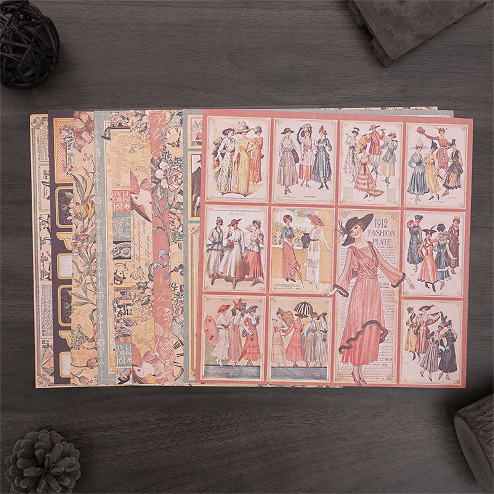 10pcs Paper Vintage Women's Life Journal For DIY Gift For Women Adults