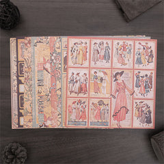 10pcs Paper Vintage Women's Life Journal For DIY Gift For Women Adults