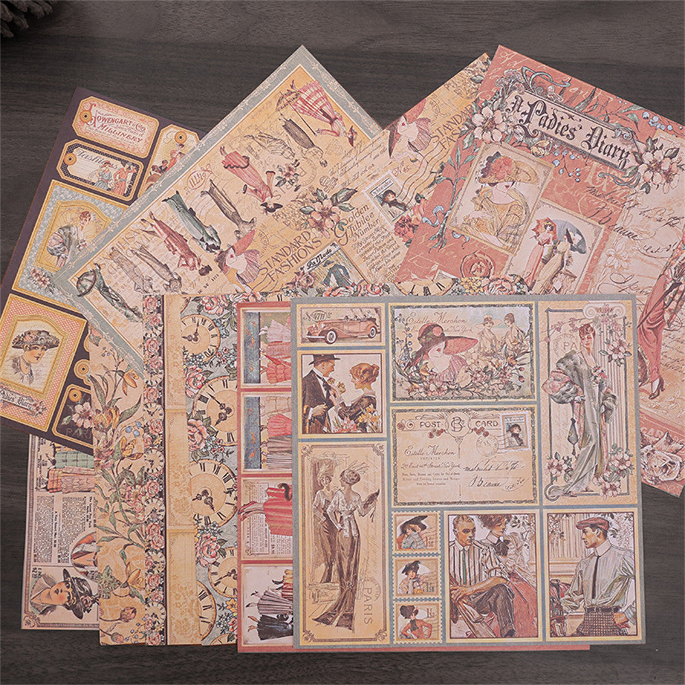 10pcs Paper Vintage Women's Life Journal For DIY Gift For Women Adults