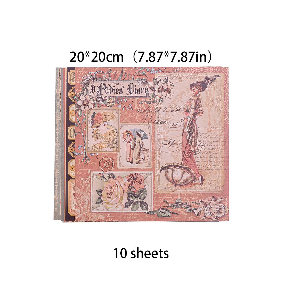 10pcs Paper Vintage Women's Life Journal For DIY Gift For Women Adults