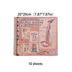 10pcs Paper Vintage Women's Life Journal For DIY Gift For Women Adults