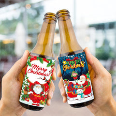 8pcs Christmas Wine Bottle Sticker Party Self adhesive Sticker