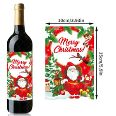 8pcs Christmas Wine Bottle Sticker Party Self adhesive Sticker