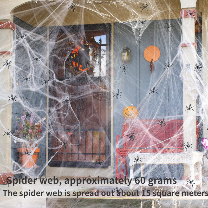 Halloween Spider Web 161 Sqft w/ 4 Spiders