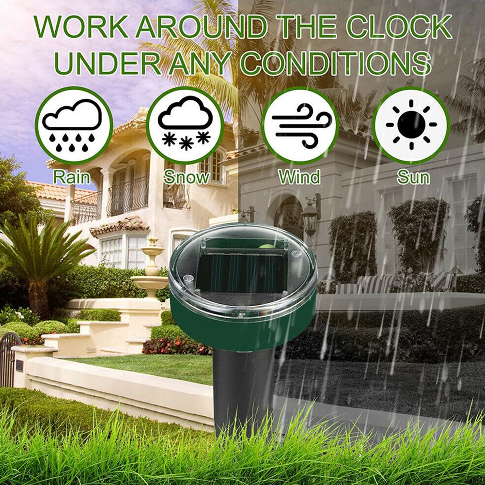 Solar Ultrasonic Mouse Repeller for Outdoor Garden Lawn Snake Repellent