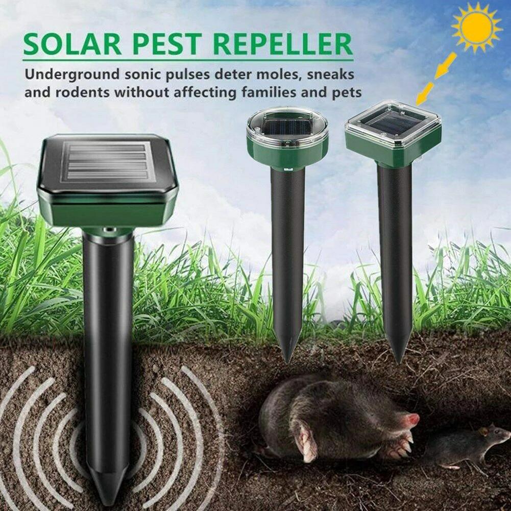 Solar Ultrasonic Mouse Repeller for Outdoor Garden Lawn Snake Repellent