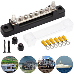 6-Way Bus Bar Terminal Block 300V AC 48V DC Power Distribution Block