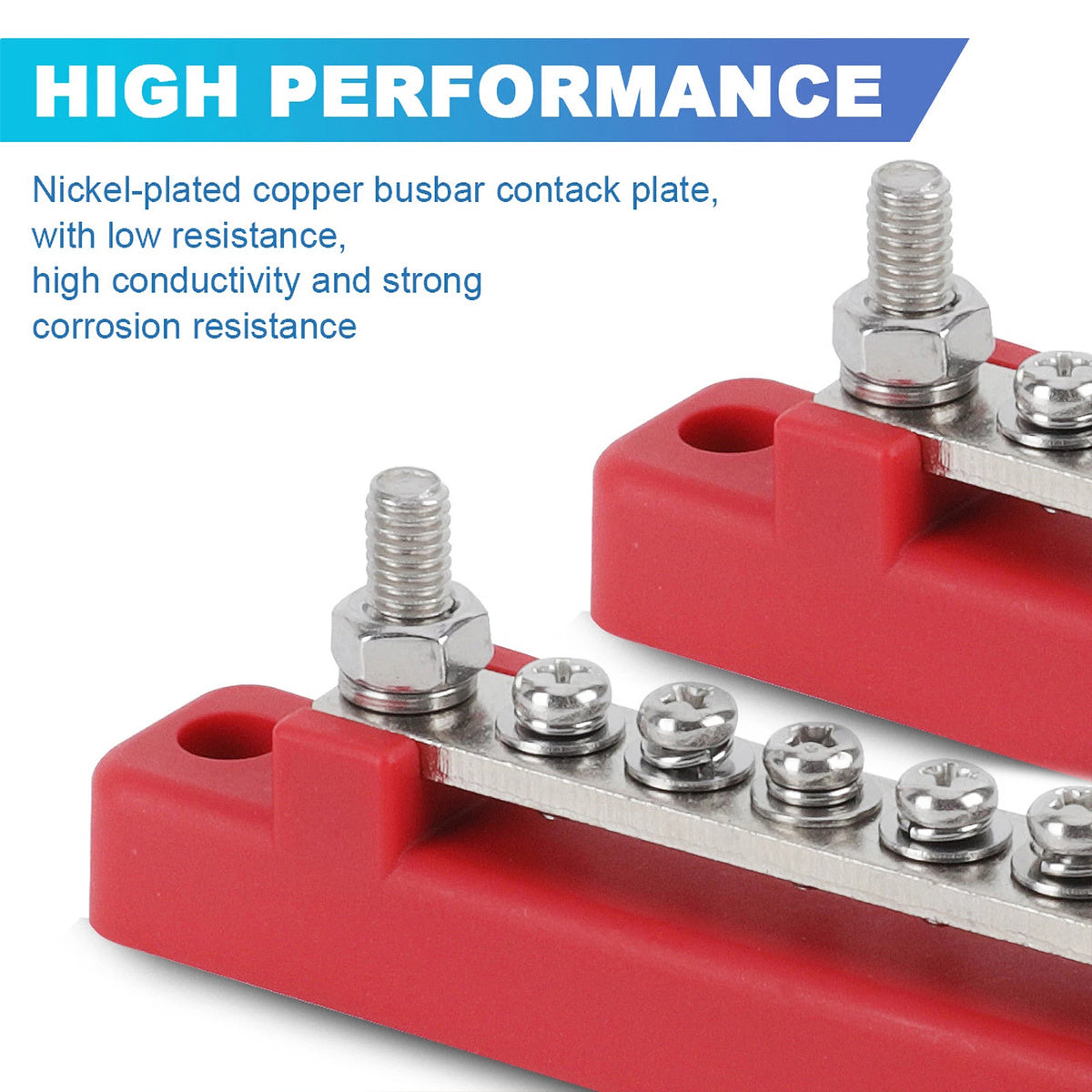 6-Way Bus Bar Terminal Block 300V AC 48V DC Power Distribution Block