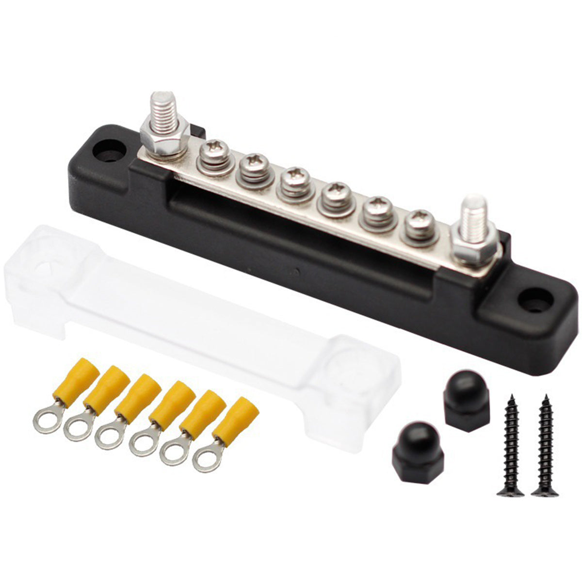 6-Way Bus Bar Terminal Block 300V AC 48V DC Power Distribution Block