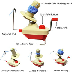 Hand Operated Yarn Ball Winder Portable Package Easy Setup