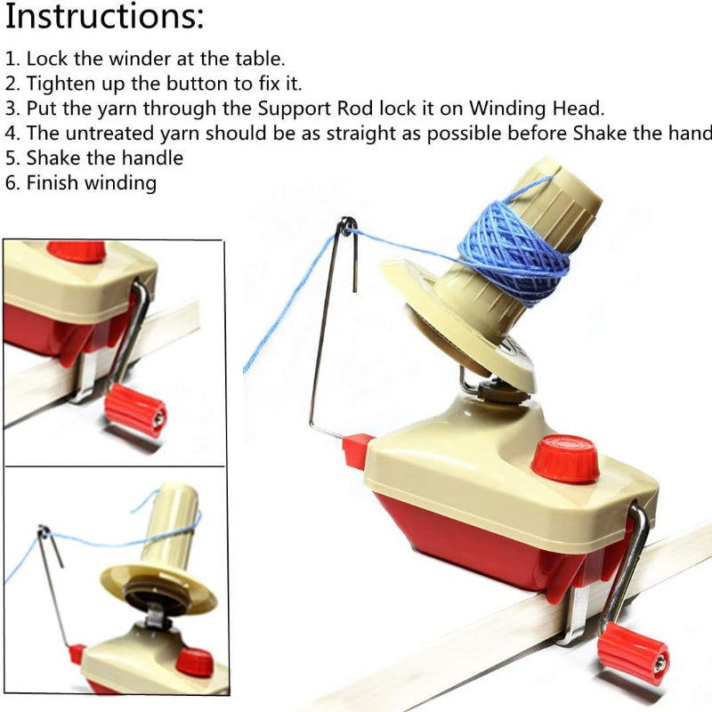 Hand Operated Yarn Ball Winder Portable Package Easy Setup