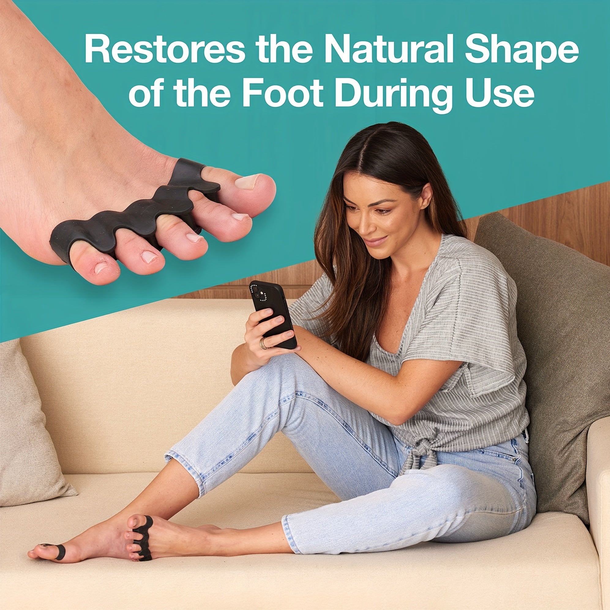 4pc Silicone Toe Spacers for Bunion & Hammertoe Straighteners