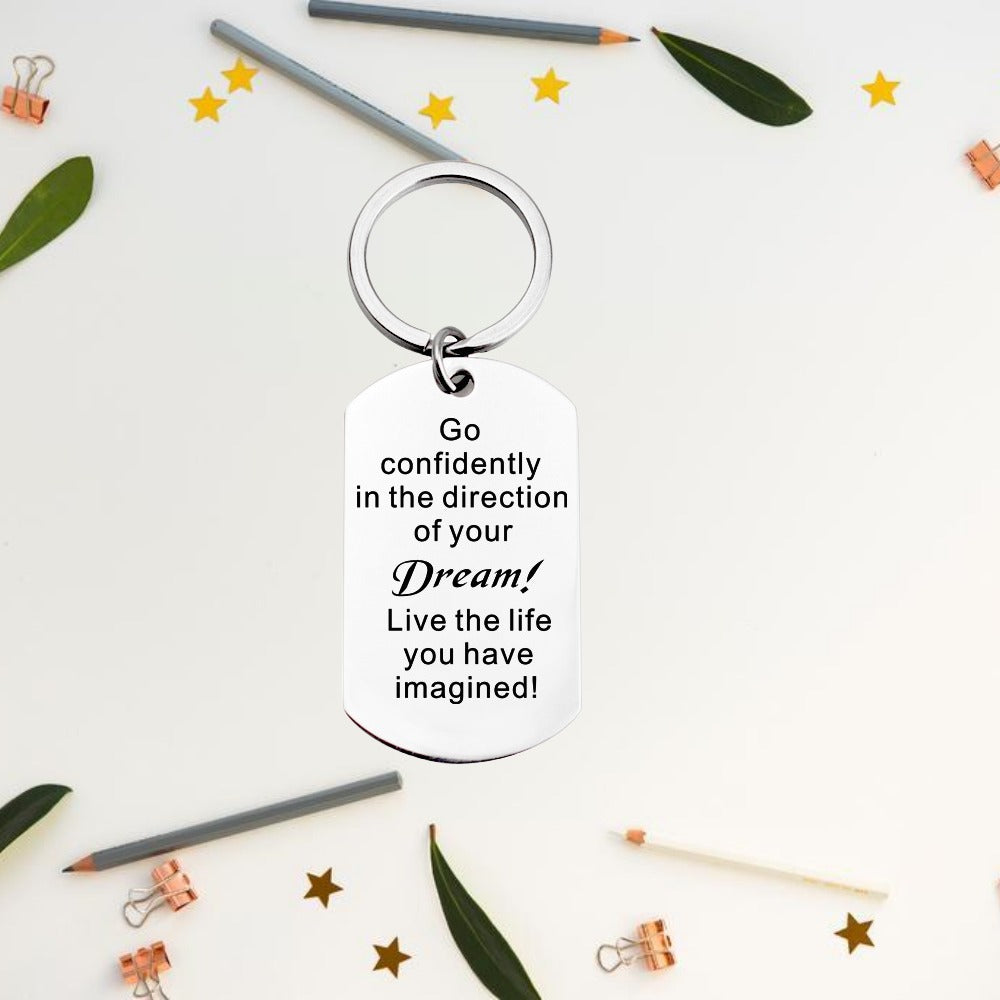 Stainless Steel Keychain Bag Pendant Gift Men Women Friends