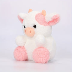 Pink Strawberry Cow Plush Toy - Cute Stuffed Animal for Kids