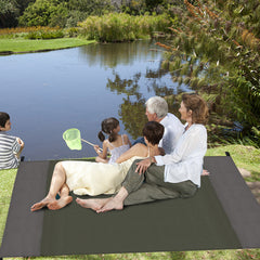 Waterproof Picnic Blanket 200x210cm Beach Mat w/ Fixed Nail & Carabiner