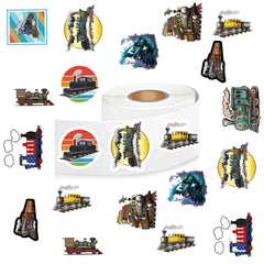 500pcs Train Stickers Roll Self Adhesive Seals Scrapbook Cards Envelopes