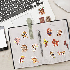 60pcs Monkey Stickers Vinyl Waterproof Stickers For Kids Girls Teens