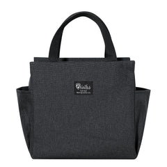 Portable Insulated Bento Bag With Double Pocket Lunch Box
