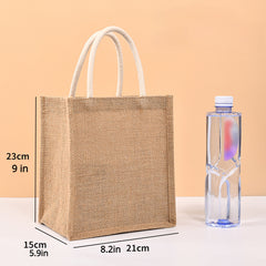 Yellow Hemp Bag Hand Painted Cotton Linen Handbag