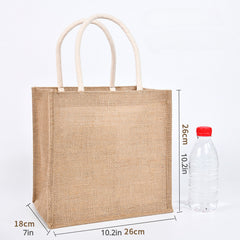 Yellow Hemp Bag Hand Painted Cotton Linen Handbag