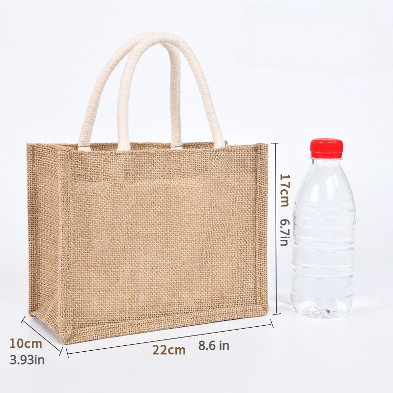 Yellow Hemp Bag Hand Painted Cotton Linen Handbag