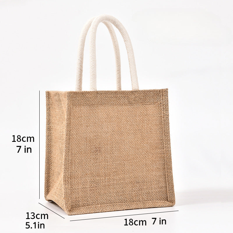 Yellow Hemp Bag Hand Painted Cotton Linen Handbag