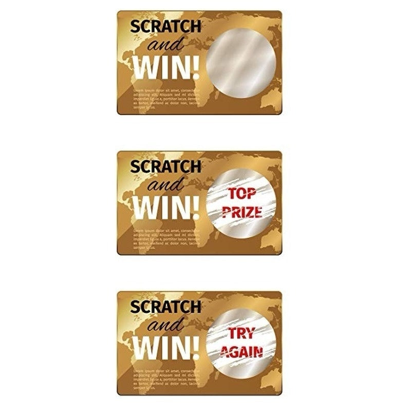 300pcs Round Silver Scratch Off Stickers for Party Favors 2.54cm