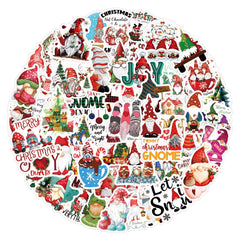 60pcs Christmas Santa Waterproof Stickers for Motorcycle Laptop Helmet