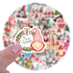 60pcs Christmas Santa Waterproof Stickers for Motorcycle Laptop Helmet