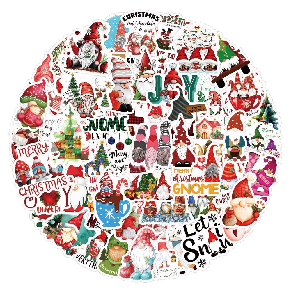60pcs Christmas Santa Waterproof Stickers for Motorcycle Laptop Helmet