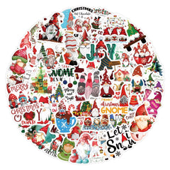 60pcs Christmas Santa Waterproof Stickers for Motorcycle Laptop Helmet