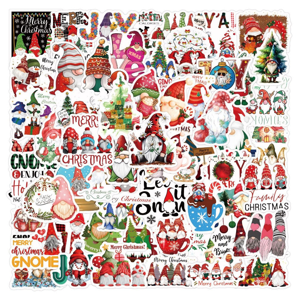 60pcs Christmas Santa Waterproof Stickers for Motorcycle Laptop Helmet