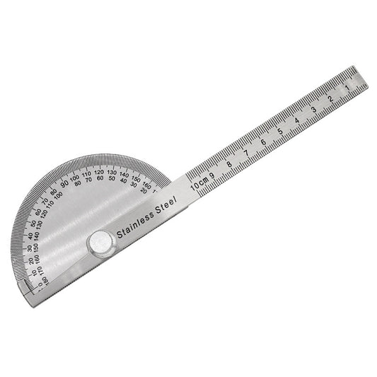Stainless Steel 180u00b0 Protractor Measuring Square Gauge 100mm
