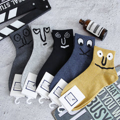 Men's Cartoon Crew Socks Breathable Cotton Comfy Casual Unisex Socks