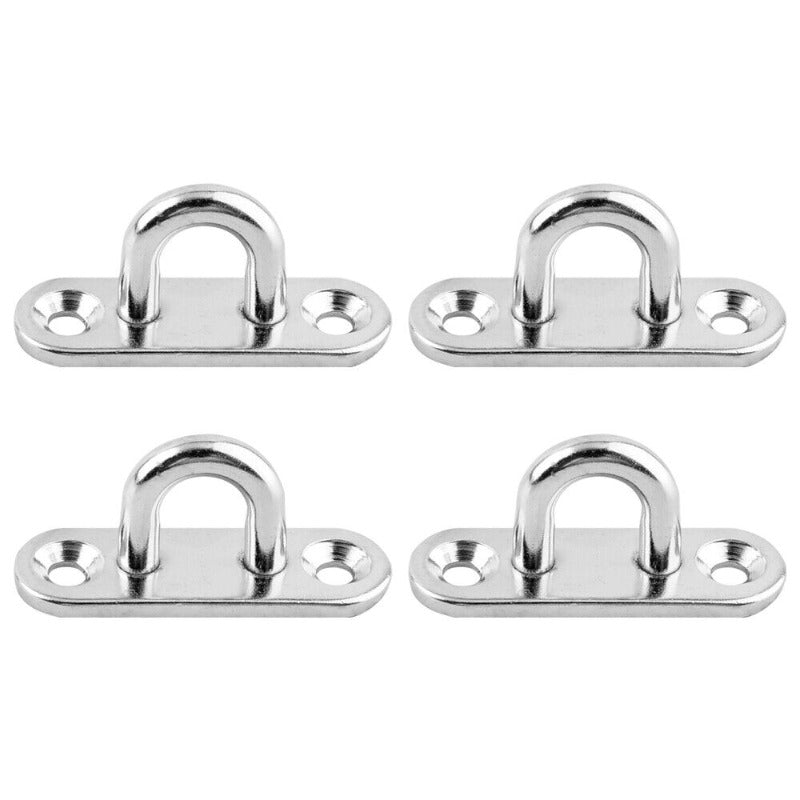 4pcs Marine Boat Stainless Steel Oblong Pad Eye Plate Hook Hanger