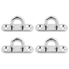 4pcs Marine Boat Stainless Steel Oblong Pad Eye Plate Hook Hanger