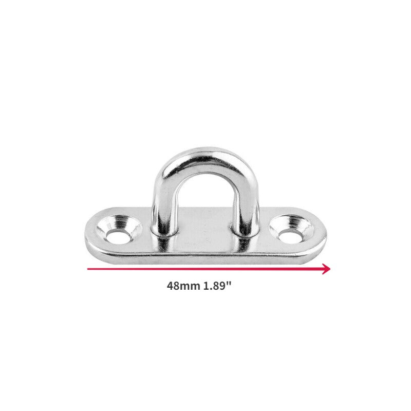 4pcs Marine Boat Stainless Steel Oblong Pad Eye Plate Hook Hanger