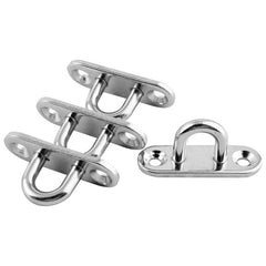 4pcs Marine Boat Stainless Steel Oblong Pad Eye Plate Hook Hanger