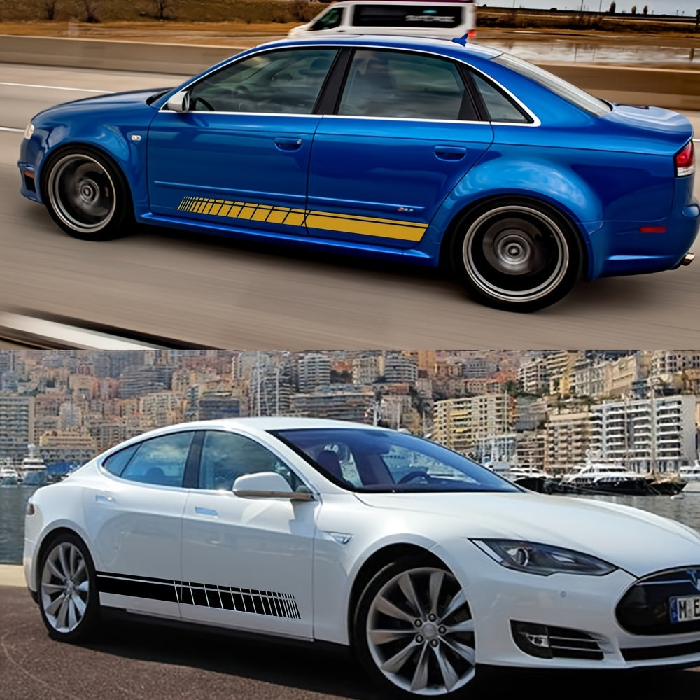 2pcs Car Side Skirt Sticker Vinyl Film Wrap DIY Tuning Scratch Protection