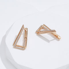 Golden Triangle Geometry Zircon Earrings