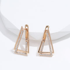 Golden Triangle Geometry Zircon Earrings