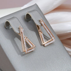 Golden Triangle Geometry Zircon Earrings