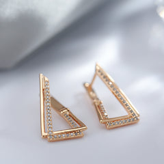 Golden Triangle Geometry Zircon Earrings