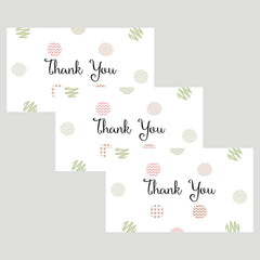 50PCS Flower Thank You Card for Weddings Showers Business Anniversaries