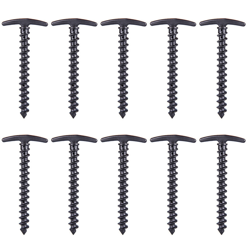 10pcs Camping Pegs & Screw Stakes for Tent, Hiking - Outdoor Essential