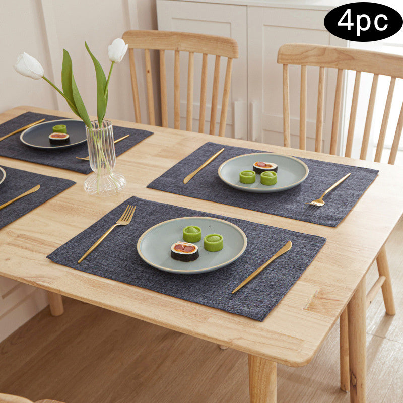 Linen Placemats Set of 8 Solid Insulation Anti-fouling Non-slip