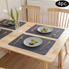 Linen Placemats Set of 8 Solid Insulation Anti-fouling Non-slip