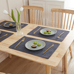 Linen Placemats Set of 8 Solid Insulation Anti-fouling Non-slip