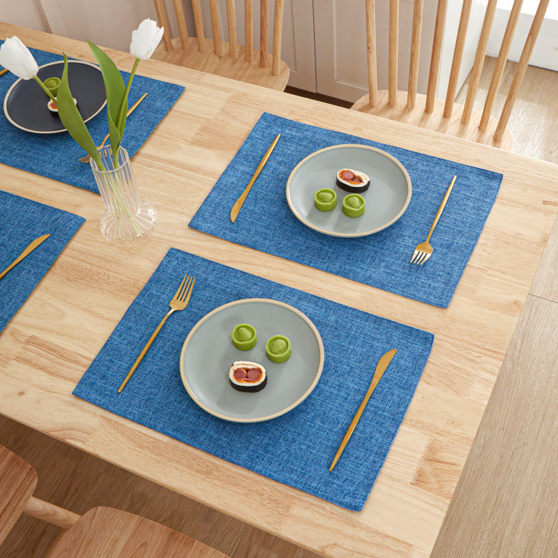 Linen Placemats Set of 8 Solid Insulation Anti-fouling Non-slip